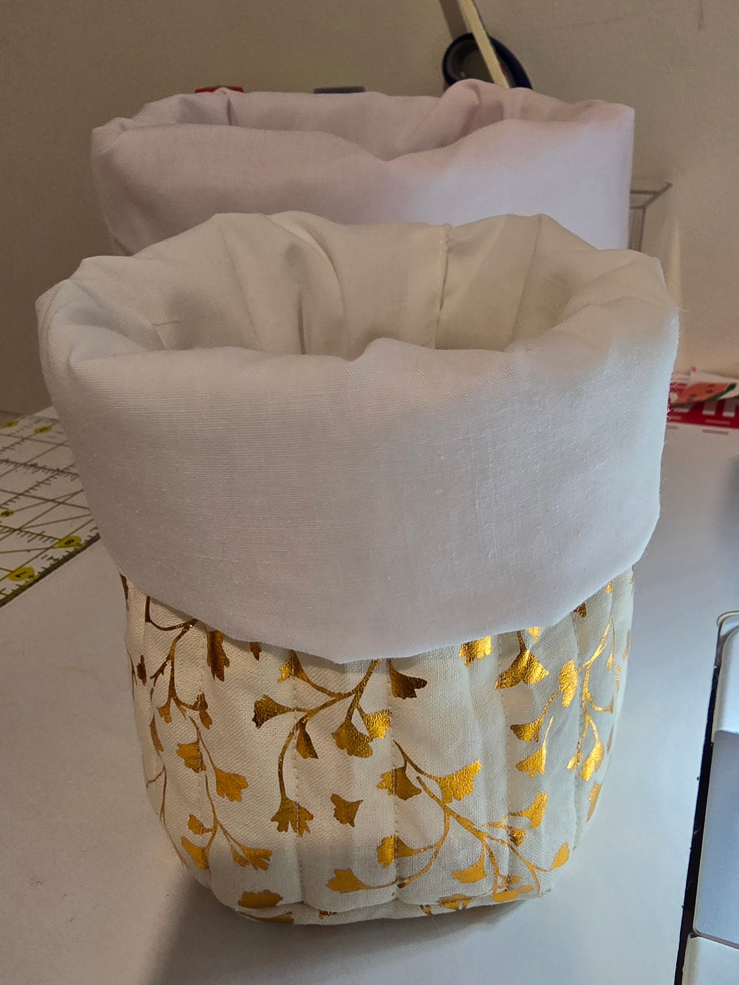 gold leaf with white interior